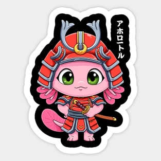 Japanese Axolotl Samurai Sticker